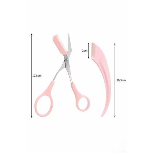 Taraklı Kaş Makası Ve Ustura Seti Kaş Düzeltme Makası Kaş Bıyık Alma Aleti