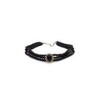 İncili Tasma Kolye - Siyah