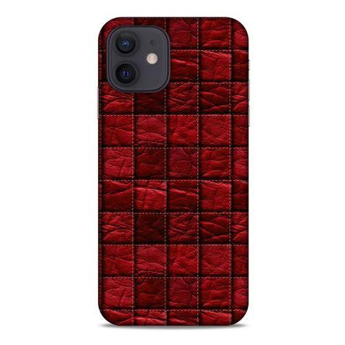 Apple iPhone 12 Kılıf Patchwork (12) Koruyucu Silikon Kırmızı Bordo