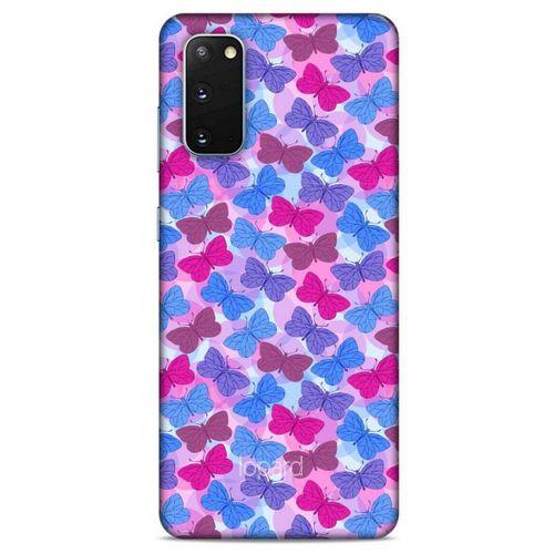 Samsung Galaxy S20 Kılıf Kelebek Etkisi (21) Koruyucu Kapak Yeşil Kırmızı