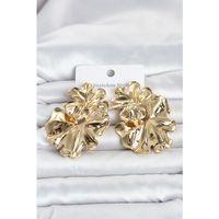 316L Çelik Gold Renk Lotus Model Kadın Küpe