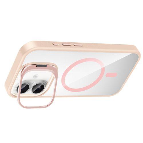 Apple iPhone 16 Kılıf Standlı ve Kamera Lens Hediyeli M-Safe Şarj Özellikli Zore Etro Kapak