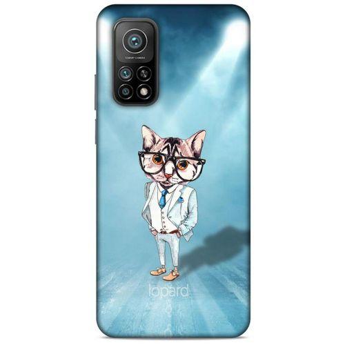Xiaomi Mi 10T Pro 5G Kılıf FunnyMaX (40) Fit Silikon Kılıf Açık Mavi Kedi