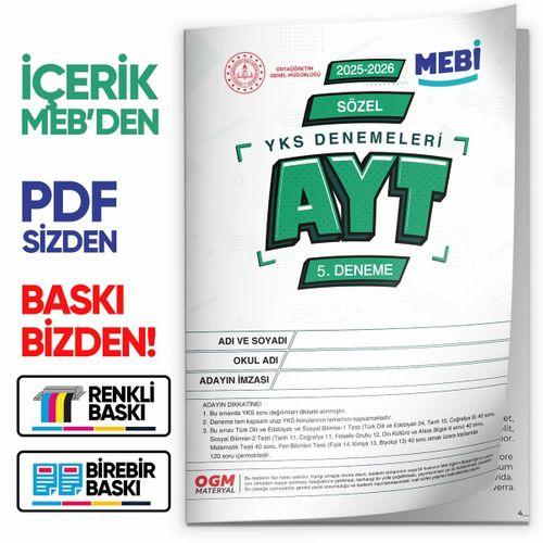 2026 ÖSYM YKS-AYT SÖZEL MEB ONLİNE Türkiye Geneli 5  Deneme Büyük Boy RENKLİ BASKI ÜCRETİ