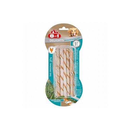 8IN1 Delights Pro Dental Diş Sağlığı için Burgu Çubuk Köpek Ödül Kemiği - 55GR