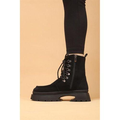 Seria Siyah Renkli Fermuarlı Süet Kadın Bot