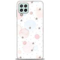 Samsung Galaxy M22 Kılıf HD Baskılı Kılıf - Yıldız Puantiye + Tam Ekran Koruyucu
