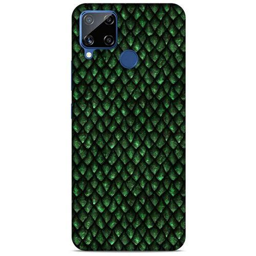 Oppo Realme C15 Kılıf Dragons (5) Koruma Kabı Ejderha Koyu Yeşil Pul