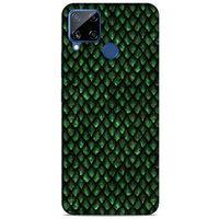 Oppo Realme C15 Kılıf Dragons (5) Koruma Kabı Ejderha Koyu Yeşil Pul