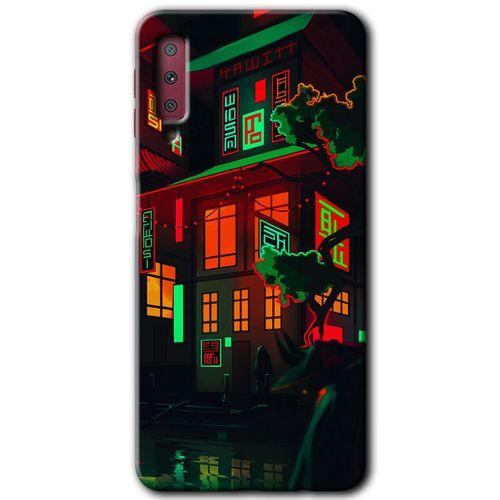 Galaxy A7 2018 Kılıf HD Desen Baskılı Arka Kapak - China Street + Kırılmaz Cam