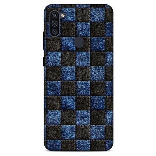 Samsung Galaxy M11 Kılıf Patchwork (9) Kılıf Siyah Mavi