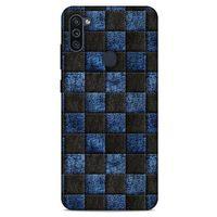 Samsung Galaxy M11 Kılıf Patchwork (9) Kılıf Siyah Mavi