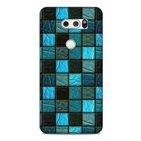 LG K50S Kılıf Patchwork (27) Tasarımlı Kılıf Turkuaz Siyah