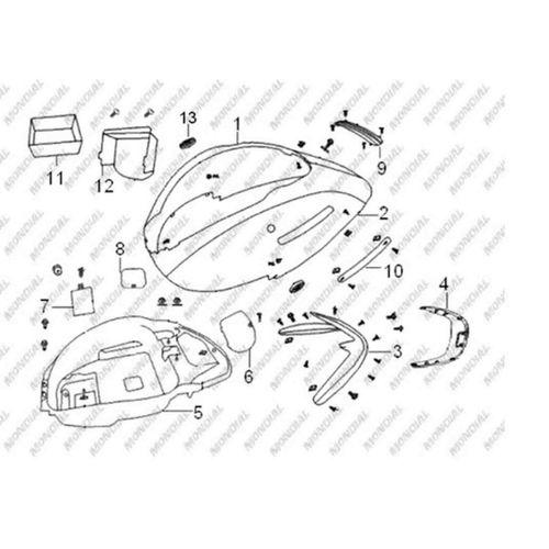 MONDİAL Mondial 125Znu Sol Yan Küçük Kapak Kahverengi Orj