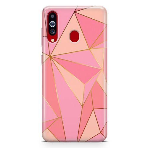 Samsung Galaxy A20s Kılıf Elmas Pembe Arka Kapak Koruma Desenli Full Koruyucu