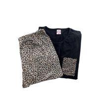 Kadın Leopar Desenli Kısa Kollu Pijama Takım - 5791 - STL MODA