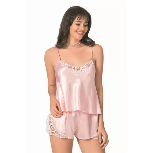Somon Saten Babydoll Şort Takımı