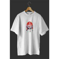 1 Mayıs Emek Ve Dayanışma Günü Baskılı Oversize Bisiklet Yaka T-shirt - Beyaz