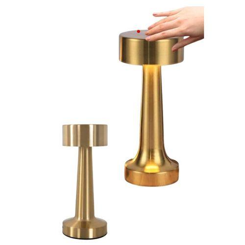 Altın Rengi Masa Ve Gece Lambası Dokunmatik Şarjlı Masa Lambası