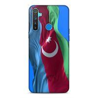 Realme 5i Uyumlu Kılıf Azarbaijan (6) Silikon Kılıf Dalgalanan Bayrak