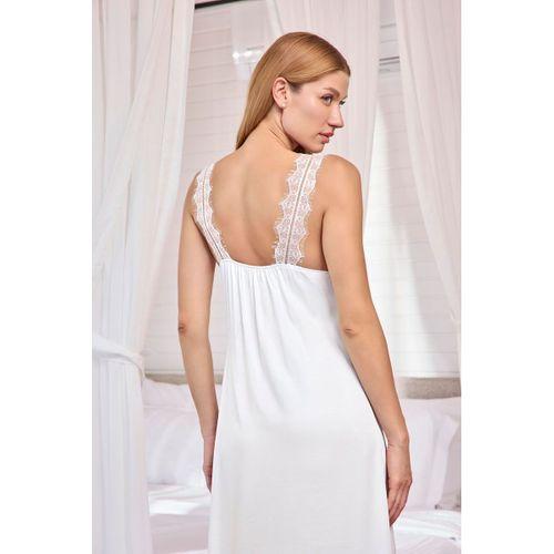 Göğüs Ve Sırt Dekolteli Dantelli Saten Gecelik