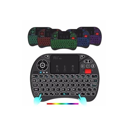 Rgb Işıklı Mini Kablosuz Klavye Touchpad Combo, Bluetooth Ve 2.4g Smart Tv Kumandası