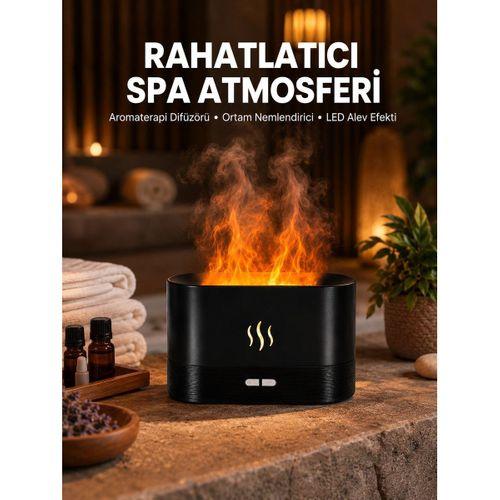 Alev Görünümlü Hava Nemlendirici Kumandalı Led Işıklı Aromatik Difüzör Yeni Nesil