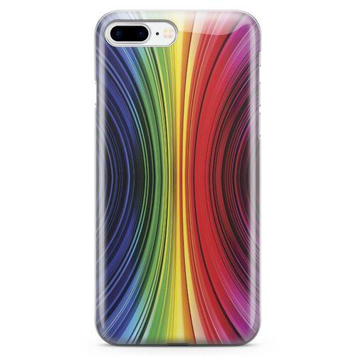 Apple iPhone 7 Plus Kılıf Asimetrik Gökkuşağı Arka Kapak Koruma Desenli Full Koruyucu