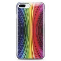 Apple iPhone 7 Plus Kılıf Asimetrik Gökkuşağı Arka Kapak Koruma Desenli Full Koruyucu