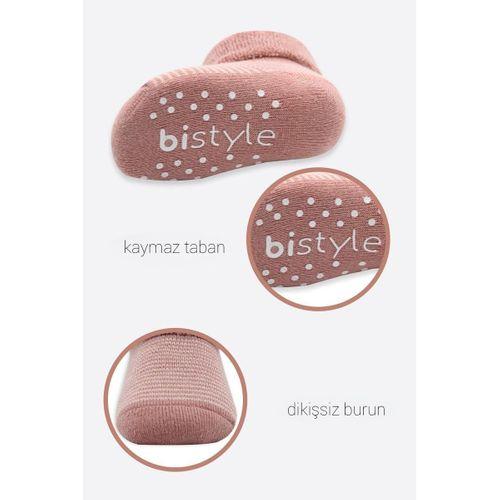 Bistyle Bistyle Çemberli Kaymaz Havlu Soket Çorap 2'Li BS10503 Pudra Pembe