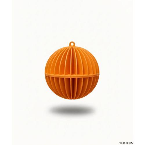 Turuncu Dikey Cizgili Yuvarlak Dekoratif Yilbasi Susu