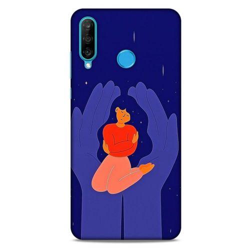 Huawei P30 Lite Kılıf Depresyon (7) Telefon Kılıfı Koyu Kahverengi