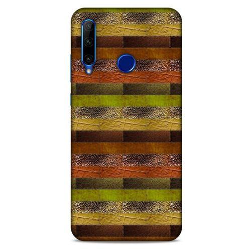 Huawei Honor 20 Lite Kılıf Patchwork (48) Bumper Kılıf Kahve Yeşil