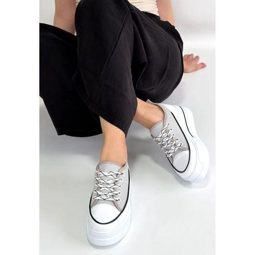 Dalen Gri Keten Bağcıklı Spor Ayakkabı