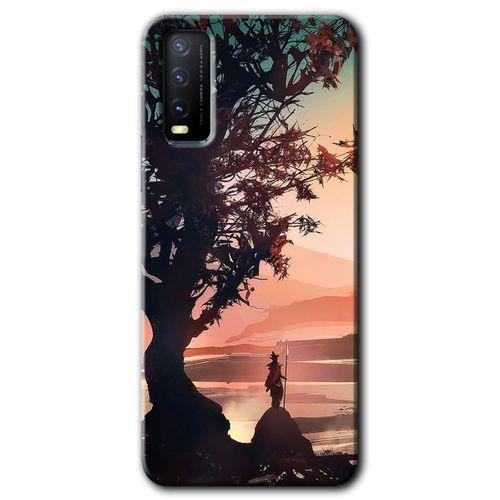 Vivo Y20 HD Baskılı Kılıf + 9D Tam Ekran Koruyucu - Yalnız Savaşcı