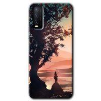 Vivo Y20 HD Baskılı Kılıf + 9D Tam Ekran Koruyucu - Yalnız Savaşcı