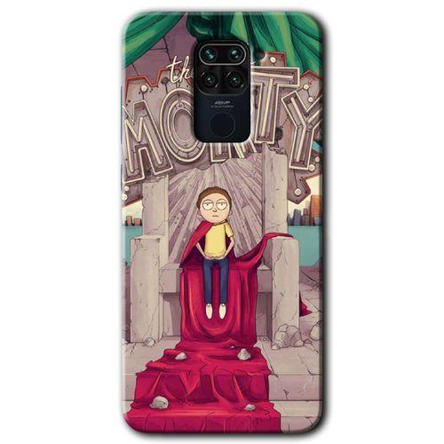 MRCİLETİSİM Xiaomi Redmi Note 9 Kılıf Baskılı Kapak - Morty + 5D Tam Kaplayan Cam