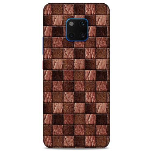 Huawei Mate 20 Pro Kılıf Patchwork (4) Koruma Kılıfı Açık Kahverengi
