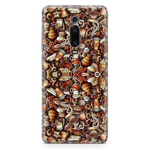 Xiaomi Redmi K20 Pro Premium Kılıf Karamel Doodle Arka Kapak Koruma Desenli Full Koruyucu