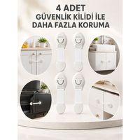 4'lü Esnek Kayışlı Çocuk Güvenlik Kilidi Pratik Ve Güvenli Kullanım