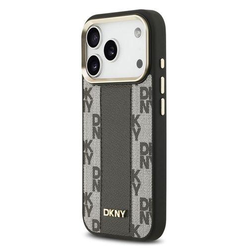 Apple iPhone 17 Pro Kılıf DKNY Orjinal Lisanslı M-safe Şarj Özellikli 3D Yazılı Checkered Pattern Kapak
