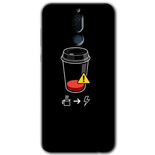 Huawei Mate 10 Lite Kılıf HD Desen Baskılı Arka Kapak - Coffee Battery