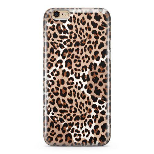Apple iPhone 6 6s Kılıf Beyazlı Leopar Arka Kapak Koruma Desenli Full Koruyucu