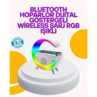 Renkli Işıklı 15w Kablosuz Şarjlı Masa Lambası