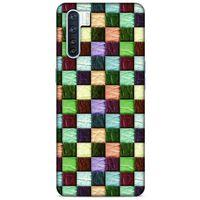 Oppo A91 Kılıf Patchwork (6) Silikon Kılıf Su Yeşili