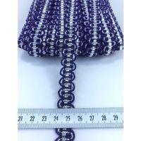 FdayAksesuar Mor Gümüş Detaylı Zigzag Su Taşı 1 Metre En 1,5 Cm