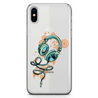 Apple iPhone X Kılıf Dj Kulaklığı Arka Kapak Koruma Desenli Full Koruyucu