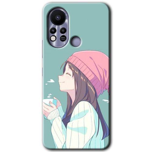 İnfinix Hot 11s Kılıf HD Desen Baskılı Arka Kapak - Happy Girl