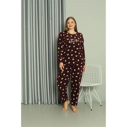 Polar Kadın Büyük Beden Pijama Takımı Bordo