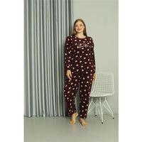 Polar Kadın Büyük Beden Pijama Takımı Bordo